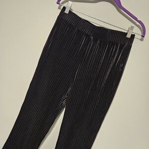 SHEIN Black Velvet Flair Trousers